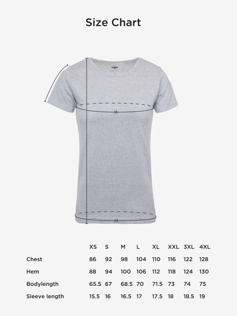 purewaste_naisten_t_paita_mittataulukko