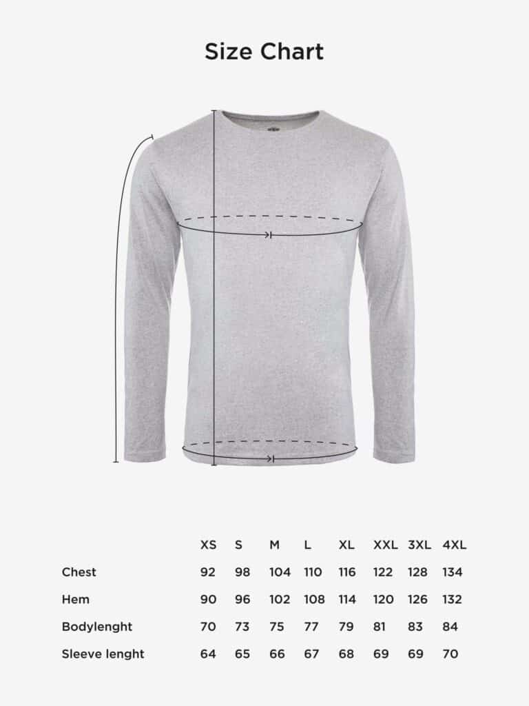 purewaste_miesten_pitkahihainen_mittataulukko