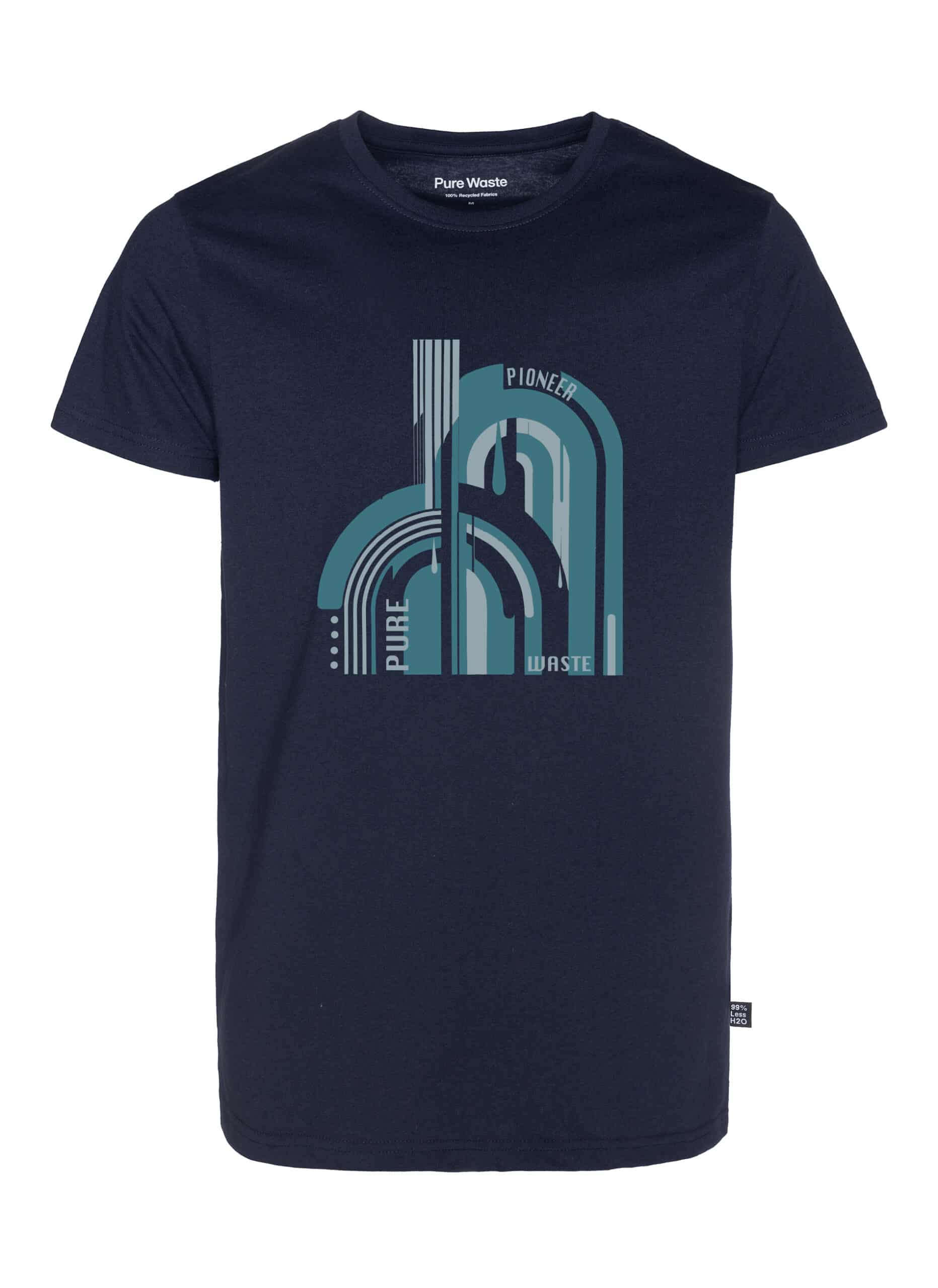 TSMS4FL00-solidnavy (1) A blue T-shirt with a water inspired print