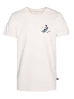 A unisex T-shirt with a fish motif in front