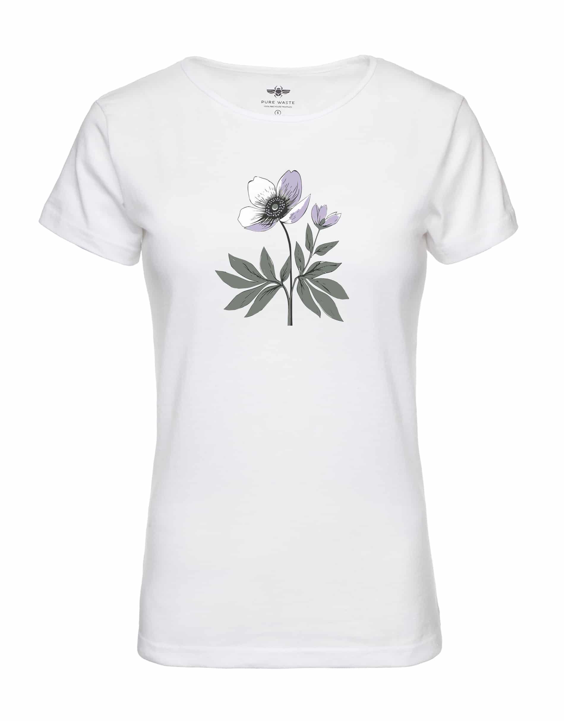 TSWS4SP00-white (1) Womens white T-shirt with a flower print