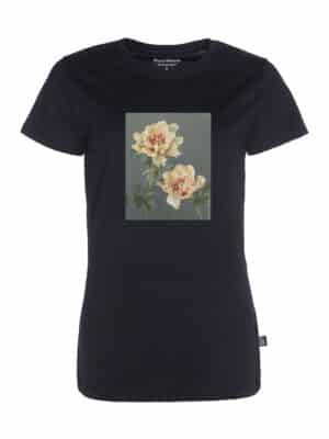 Naisten musta T-paita pioniaiheella